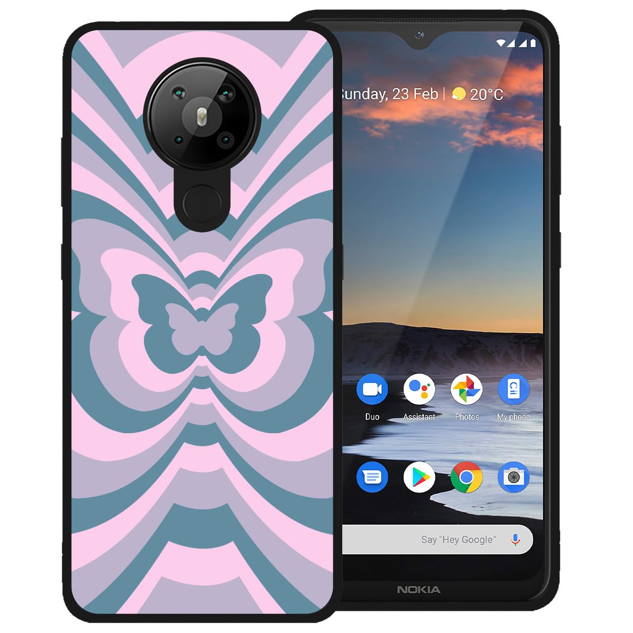 Amazon.com: zaztify Phone Case for Nokia 5.3, Pink Cyan Butterfly